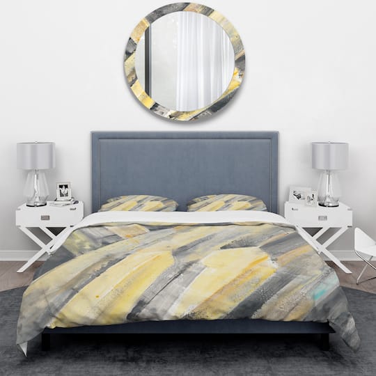 Designart 'Geometric Beige Glacier' Geometric Bedding Set - Duvet Cover & Shams